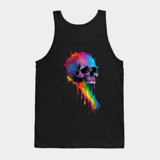 Tie Dye Rainbow Skull Tank Top